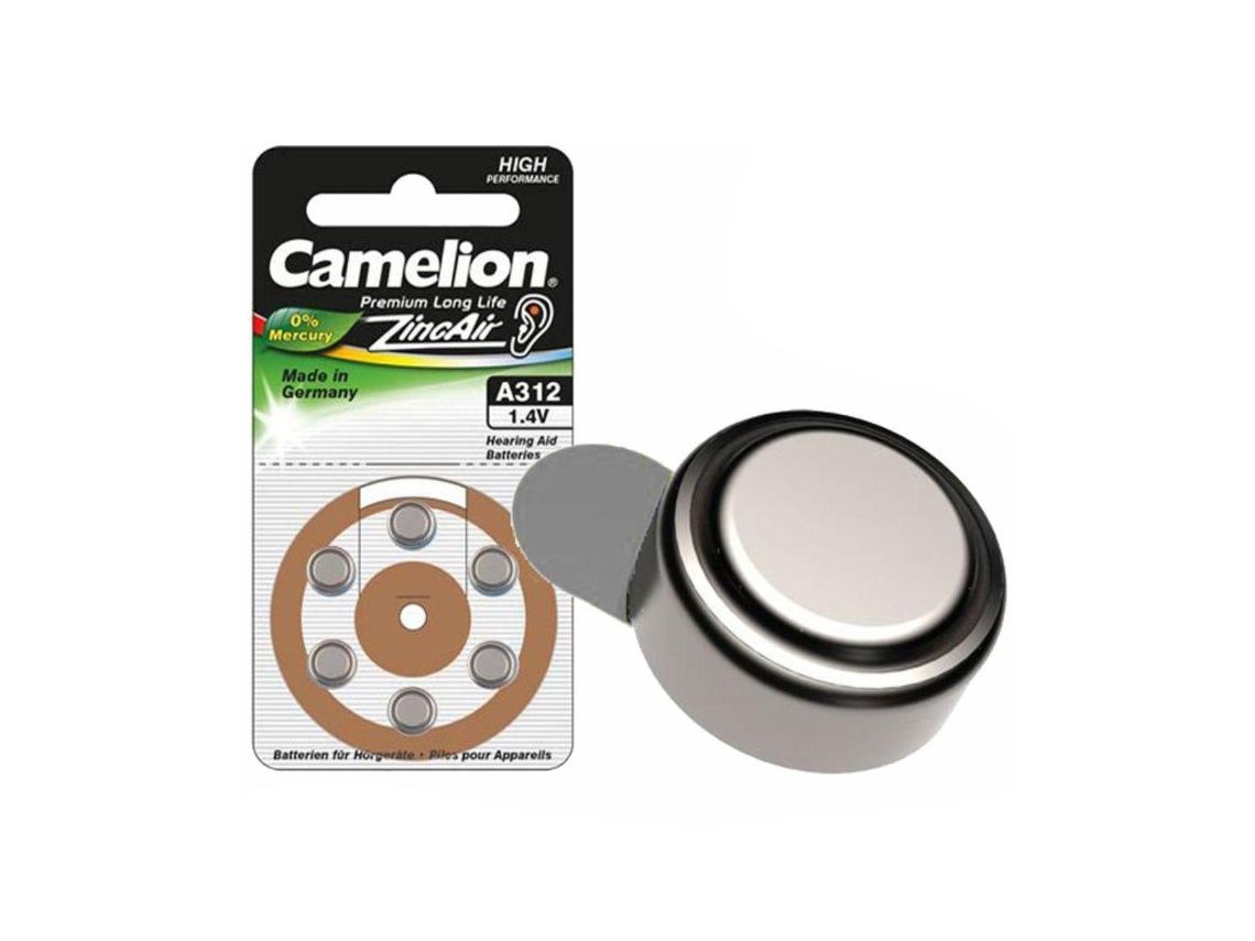 G-A312-BP6 :PILHA BOTÃO PR41 / A312 1.4V 160MA 6X BLISTER CAMELION