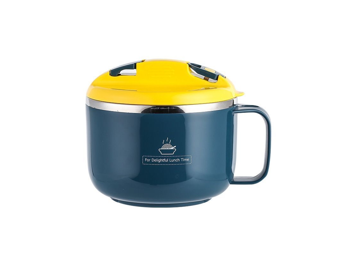 Rebe tazas de Fideos Ramen de Acero Inoxidable 304 Con Tapa Y Mango Cocina Portátil Anti fugas
