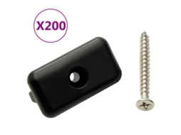 Vidaxl Clipes Pavimento C/ Parafusos 200 Pcs Plástico/aço Inoxid. 304