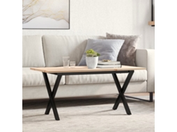 Vidaxl Mesa De Centro Estrutura Em X 90x40x45 Cm Pinho E Aço