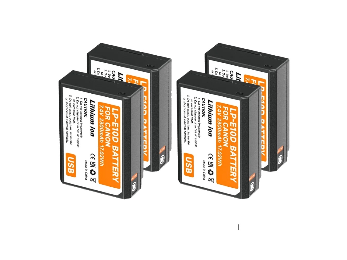 Bateria Palo Lp E10, Capacidade De 2300mah, Compatível Com Modelos Canon Eos,4pcs Bateria Oem