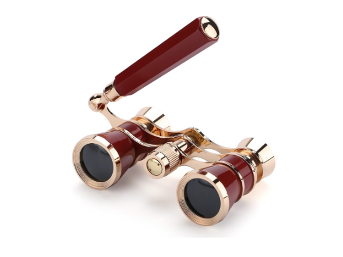 Óculos Binóculos 3x25 Mini Binóculo Compacto Leve Com Alça Dobrável Embutida Para Adultos Crianças Mulheres Em Concerto Musical Bestvite (vermelho)