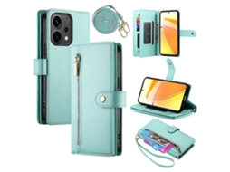 Capa De Couro Com Zíper E Bolso Tipo Carteira, Compatível Com Oppo Reno14 5g (global) E Alças
