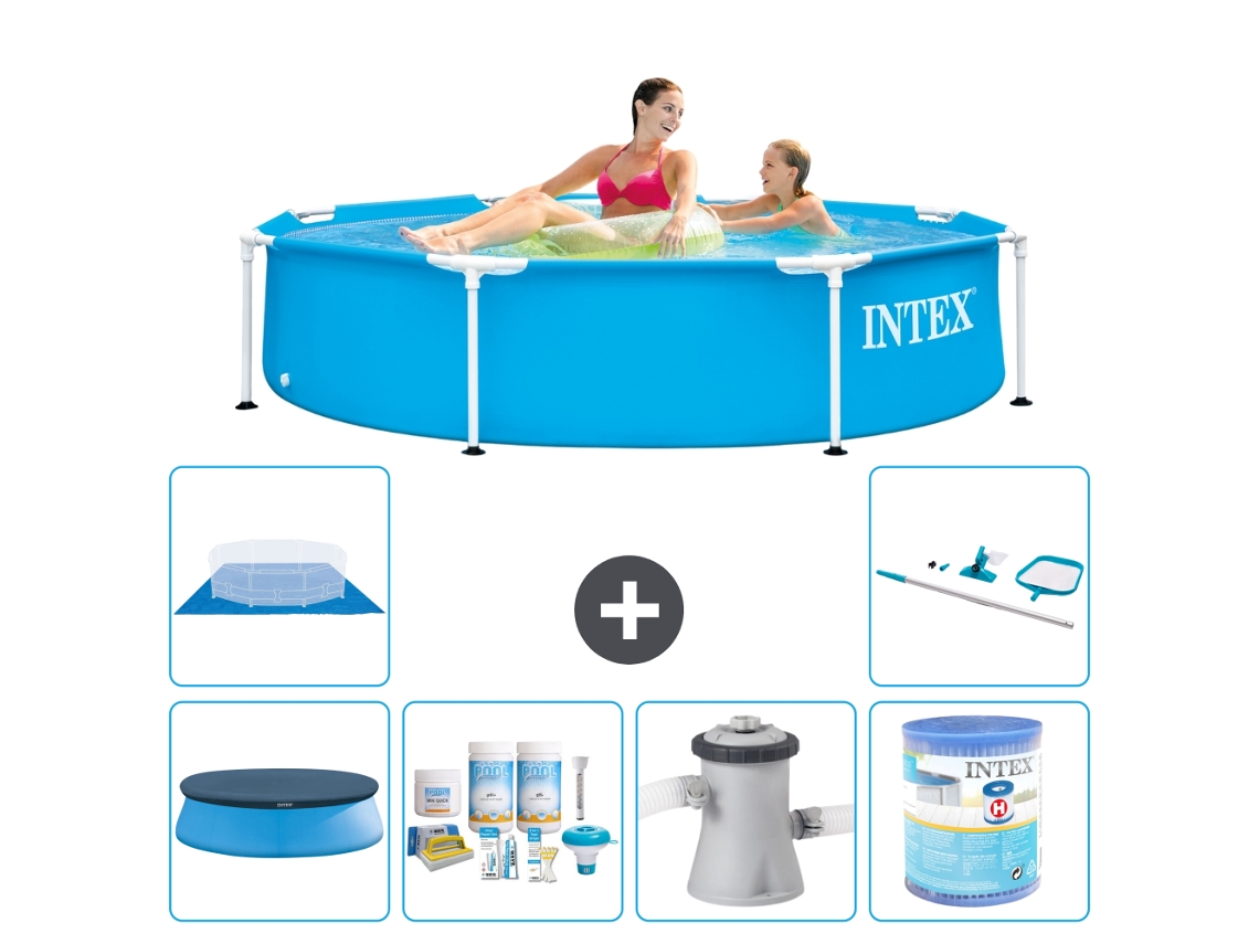 Piscina com Estrutura Redonda 244x51 Cm 7 peças S41417 INTEX