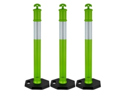 Postes De Trânsito 3 Peças 1140 Mm Base Com Peso Faixa Reflectora, Vevor Verde