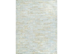 Tapete De Sala Em Couro Reciclado Natural Dourado Patchwork 160x230