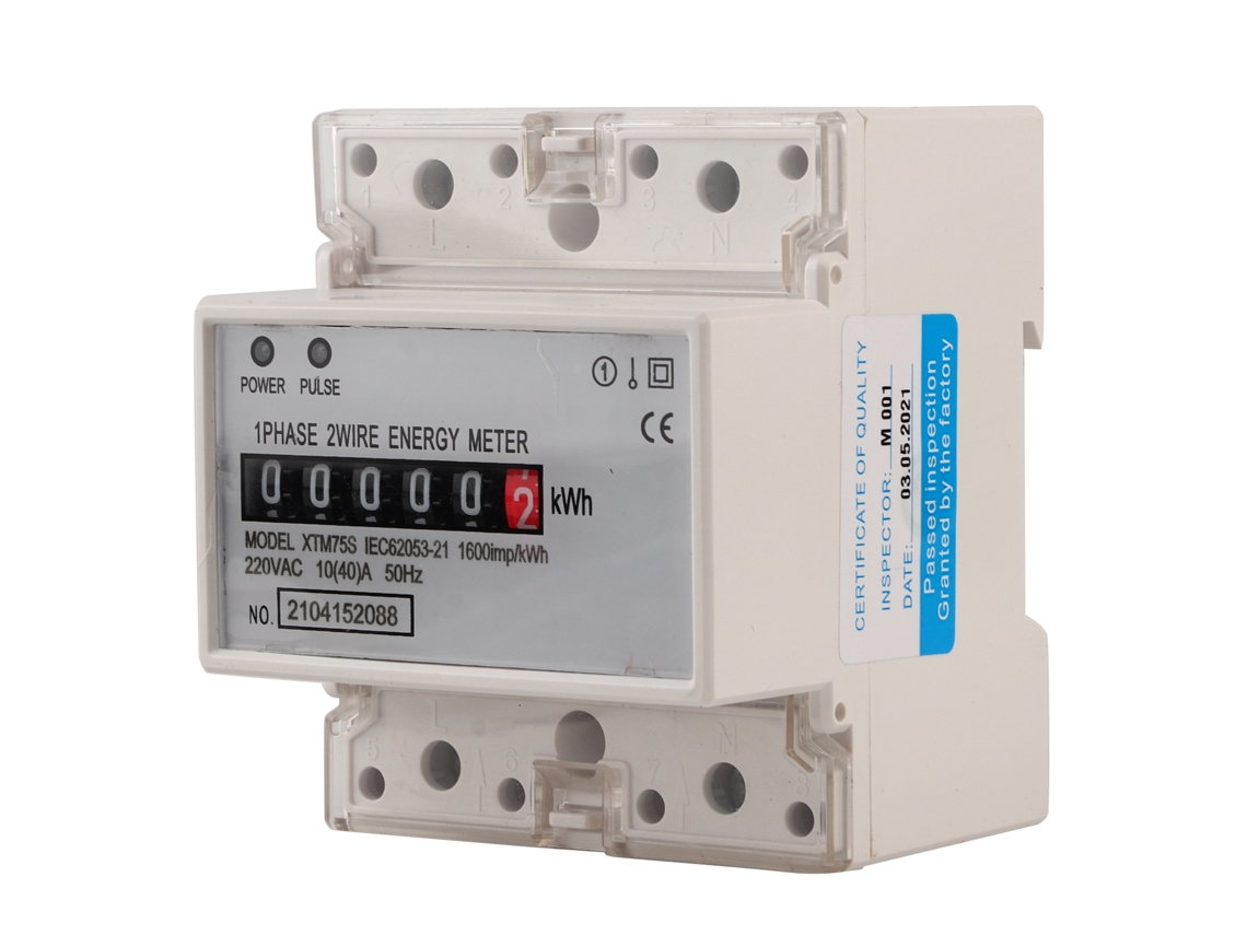Contador De Energia Elétrico Monofásico 220v 10(40)a Digital Din Rail Kwh