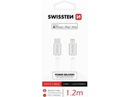 Cabo SWISSTEN Textile (USB-C - Lightning - 1.2 m - Prateado)