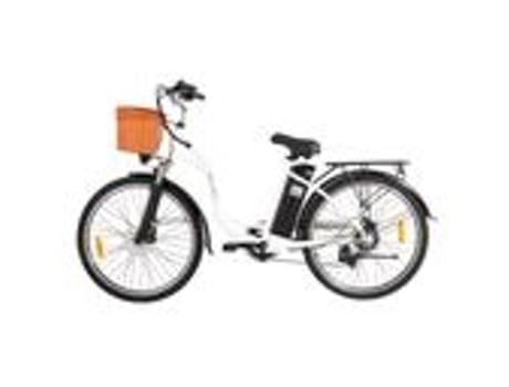 Bicicleta Elétrica Urbana DYU C6 250 W Branca