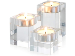 Conjunto De Três Castiçais De Cristal De Alta Qualidade, Peças Decorativas Criativas . Mdug (velas Não Inclusas)
