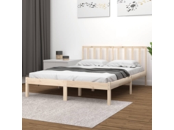 Estrutura De Cama 200x200 Cm Madeira De Pinho Maciça