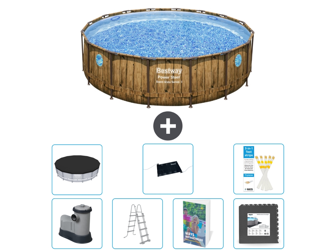 Bestway Piscina Bestway Power Steel Redonda - 488x122 Cm - 8-peças S543