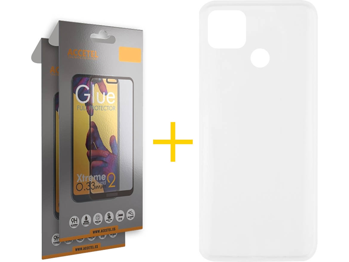 Kit Capa e 2 Películas Xiaomi Redmi 9C ACCETEL Full Liso (Transparente)