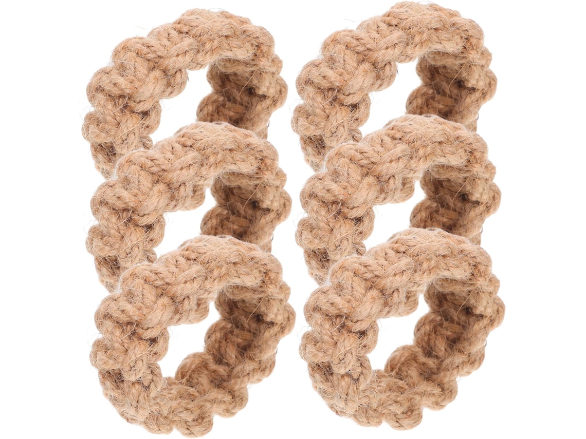 De 6 Porta Guardanapos Rústicos Trançados À Mão Em Juta Natural Para Decoração De Mesas De Casamento, Festas E Estilo Gokoco