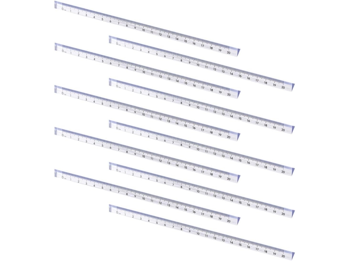 Régua Triangular De Plástico Transparente Upkoch 20cm, Durável E Fácil De Identificar Para Estudantes Em Escolas, Pacote