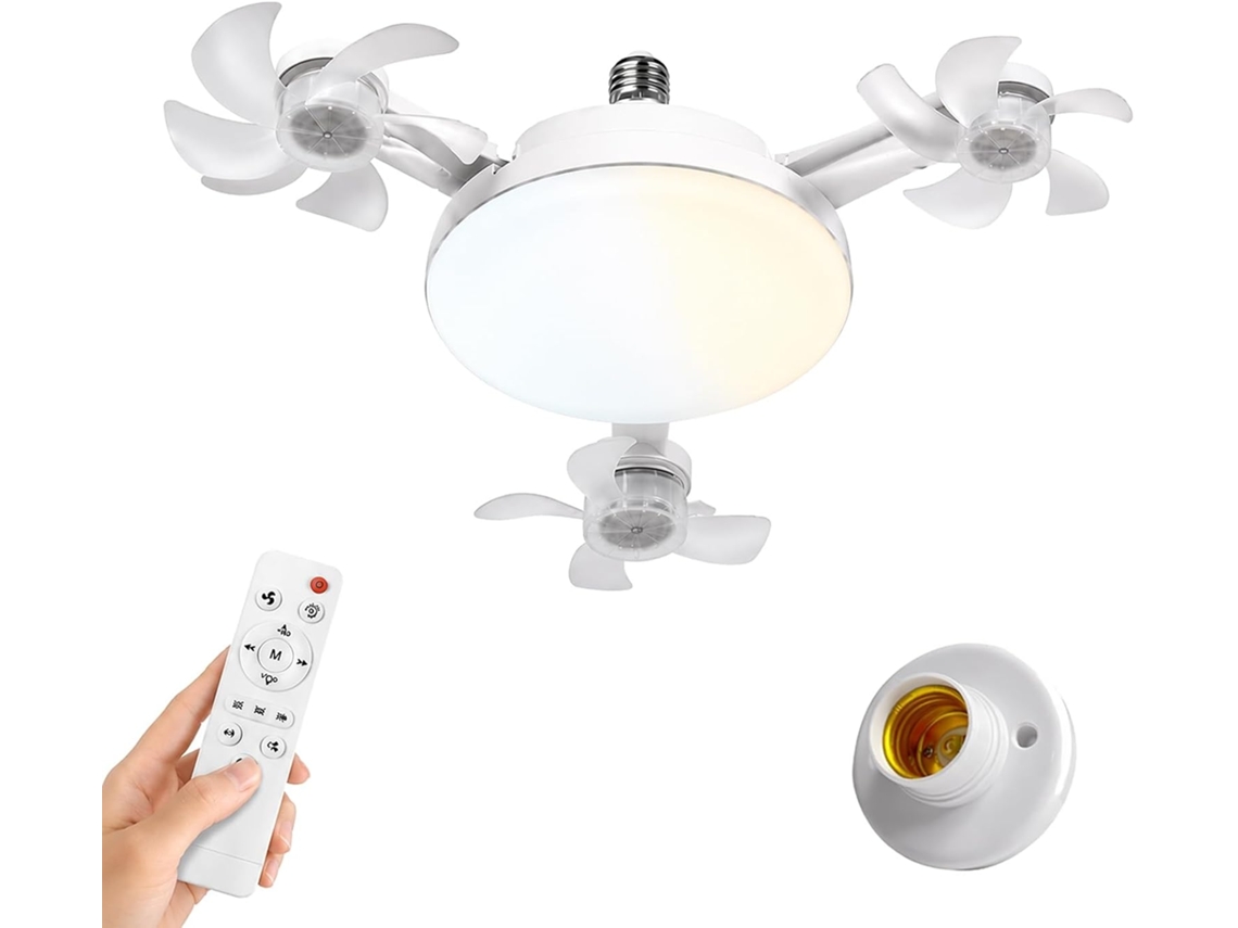 Ventilador De Teto Drone Com Luz Integrada, 2 Em 1, Soquete E27