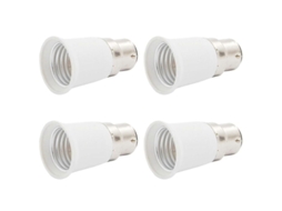 adaptador de Soquete de Lâmpada B22 para E27 4x Prata e Branco Conversor de Lâmpada