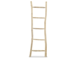 Vidaxl Toalheiro Escada Com 5 Degraus Em Teca 45x150 Cm Natural