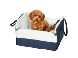 Cadeirinha de Carro para Cachorro com Cinto de Segurança e Prendedor, Cadeirinha de 55 X 46 X 32 Cm Azul Marinho Ge
