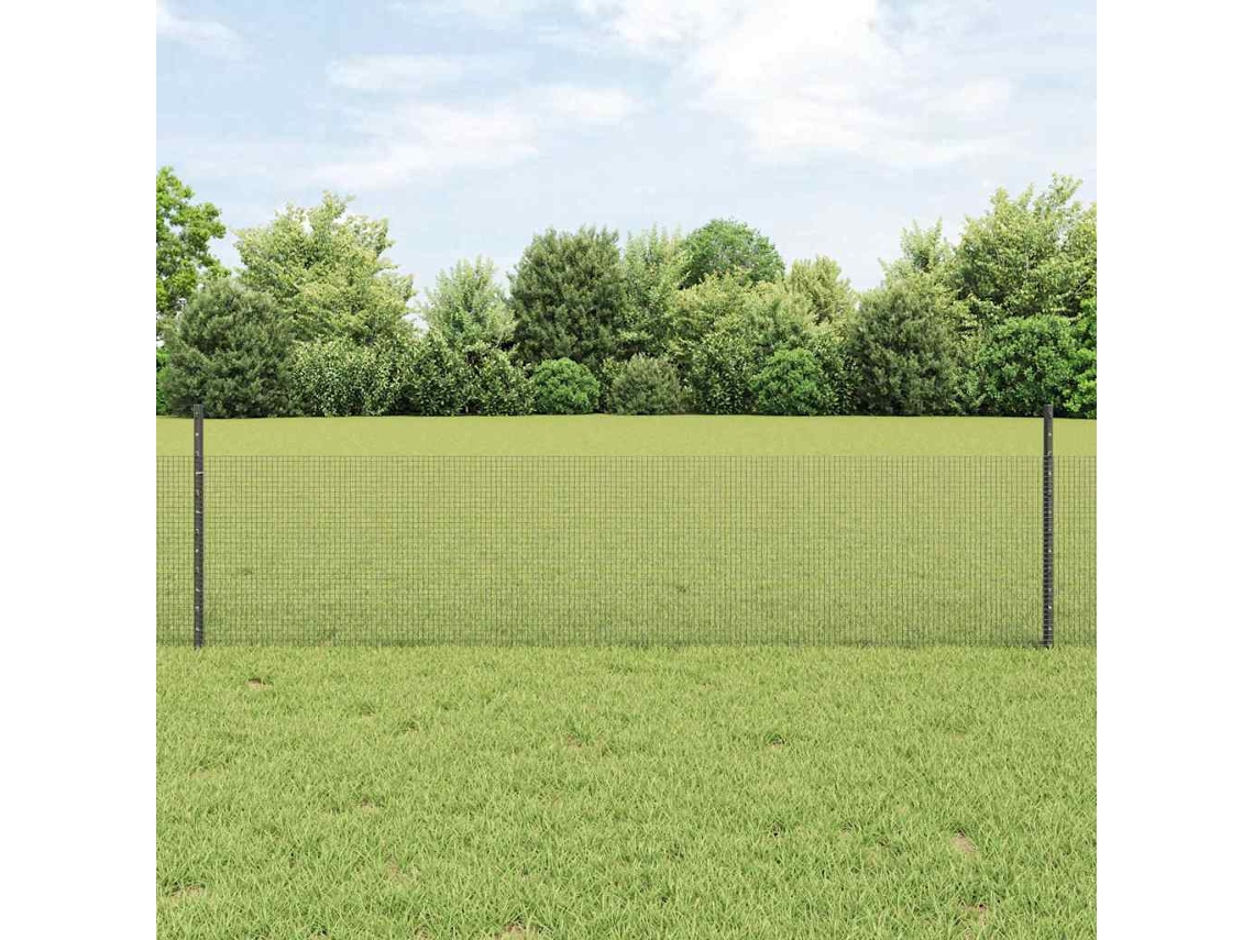 Vidaxl Cerca De Arame Soldado Com Postes 25 X 0,5 M Aço Galvanizado