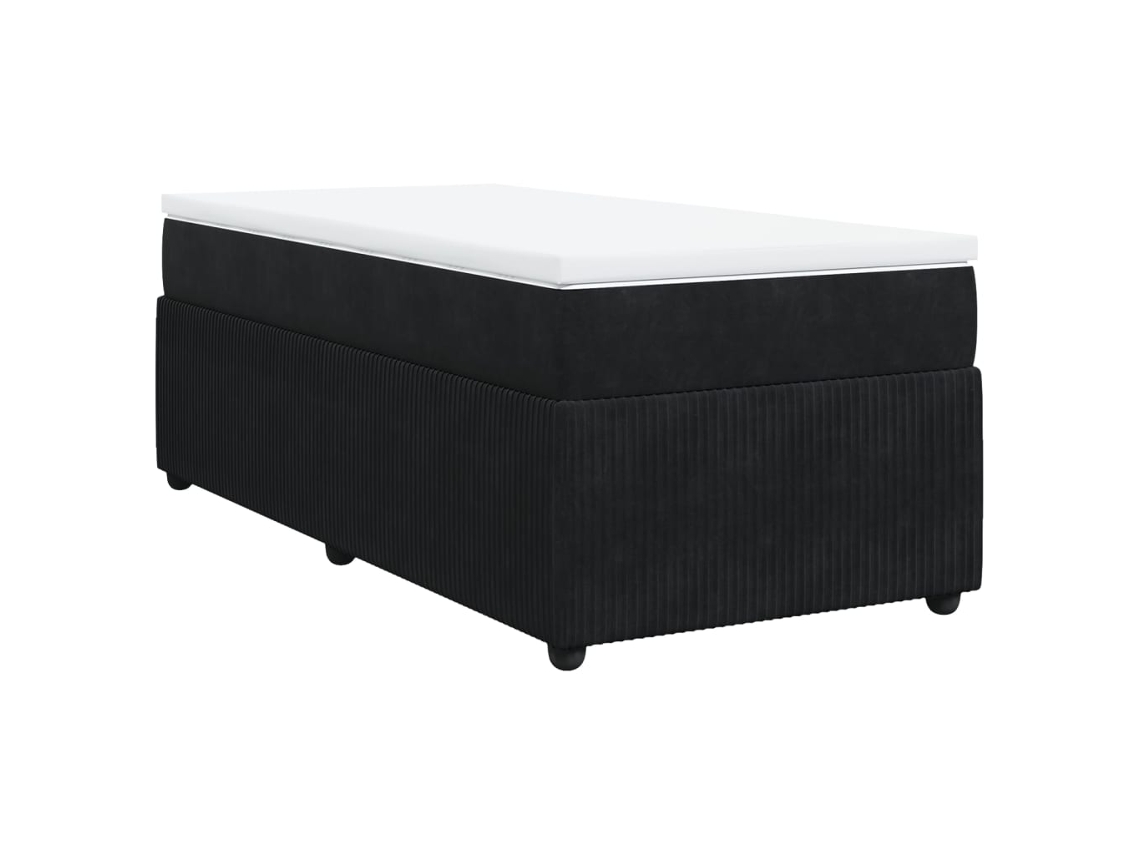 Box Spring Bed, Box Spring Beds Vidaxl Preto Veludo (90 X 190 Cm)