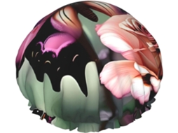 Touca De Banho Grande Unissex – Dupla Camada Com Estampa Borboletas E Flores Rosas, Ideal Para Banho, Salão De Beleza E