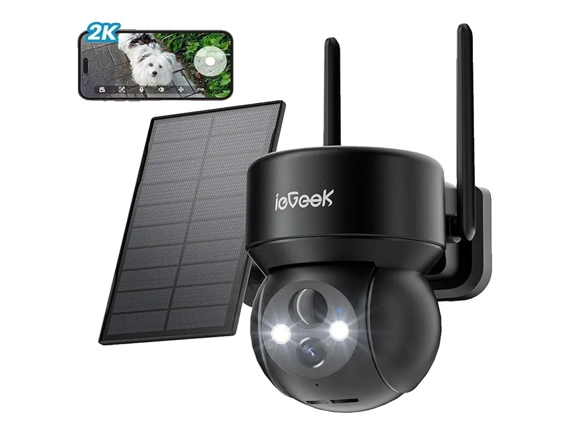 Lurelia Câmara De Segurança Solar Sem Fios Para Ambientes Externos, Resolução 2k Hd, Visão Noturna De Até 10 Metros, Detecção De Movimento