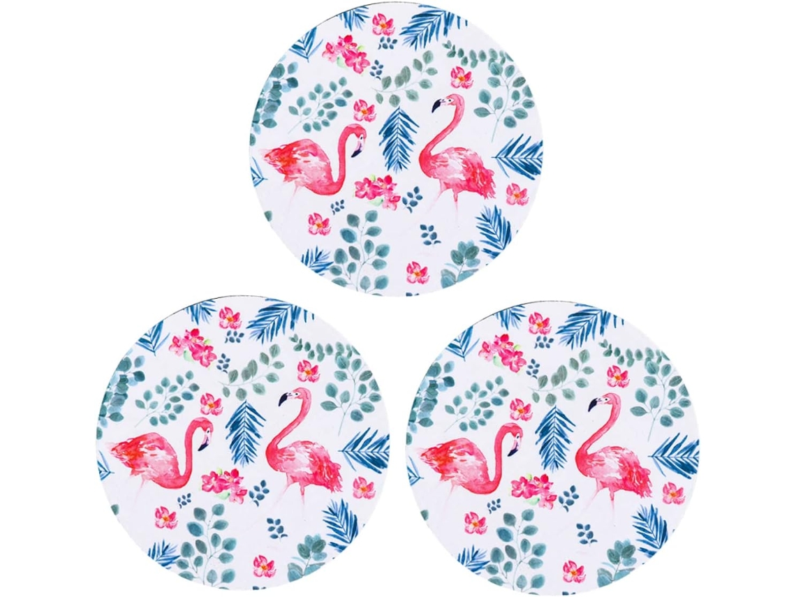 Conjunto De 3 Peças De Mousepad Redondo Antiderrapante Para Mesa, Incluso.