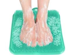 Esfoliante E Massageador Para Os Pés Uso No Chuveiro, Com Ventosa (verde)