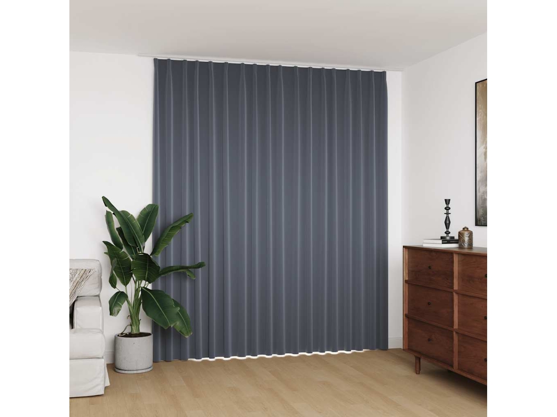 Vidaxl Cortina Blackout Com Ganchos 290x245 Cm Cinzento