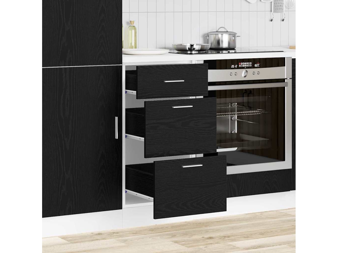Vidaxl Armário Base De Cozinha Carvalho Preto 40 X 46 X 81,5 Cm