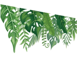 Adesivos Parede Folhas Tropicais 2 Peças 30x90cm Removíveis Estar Quarto Escritório Sala GOKOCO
