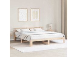 Vidaxl Estrutura Da Cama Com Cabeceira Natural 200 X 200 Cm
