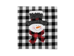 Decorações De Natal Laxiscreed Com Pai Natal, Boneco De Neve E Padrão Xadrez Vermelho E Preto
