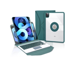 Lurelia Capa Com Teclado Bluetooth Para Ipad Air 5 10.9 Com Teclado Com Touchpad, Verde Escuro