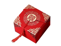 Caixa de doces xi chinesa estilo tradicional espaçosa para casamento festa pequena 6.5x6.5x4.5cm com marca