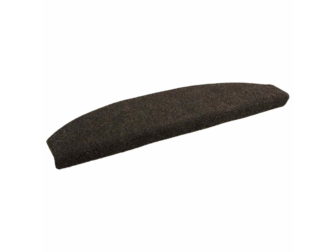 Vidaxl Tapetes Adesivos Para Escadas Semicircular 15 Pcs Marrom Escuro