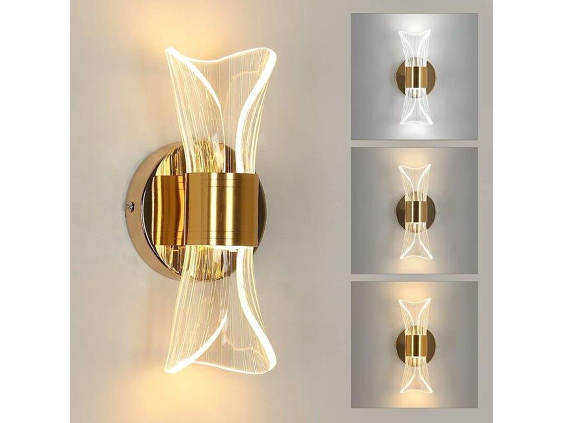Luminária De Parede Led Dimmable Moderna,chifre De Acrílico,para Quarto,sala,corredor,entrada Dourada Btforus