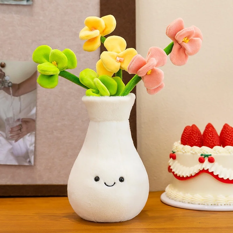 (orquídea) Vaso De Pelúcia Artificial Fofo, Buquê Criativo Para Decoração De Casa