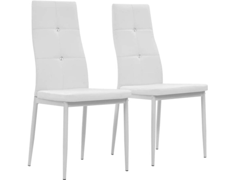 Conjunto 2 Cadeiras de Refeição  246189 Couro Artificial Branco