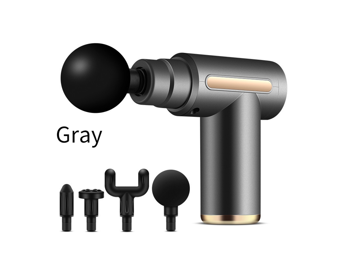 Pistola De Massagem Muscular Mini Usb Recarregável Com Display Digital, Alívio De Tensões Musculares，cinza Espacial