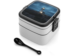 Lancheira Bento Com Luz Noturna E Colher Para Adultos, Linda E Dupla Camada, Empilhável, À Prova De Vazamentos, Ideal