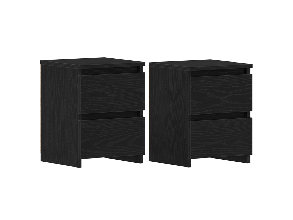 Conjunto 2 Mesa-de-cabeceira Vidaxl Preto Derivados De Madeira (30 X 30 X 40 Cm)
