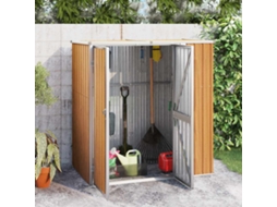 Vidaxl Abrigo P/ Ferramentas Jardim Aço Galvanizado Castanho