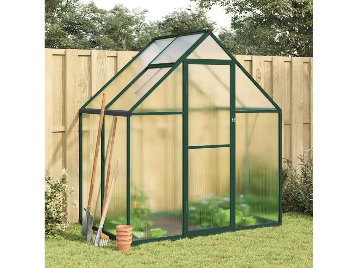 Vidaxl Estufa Com Estrutura De Base 169x114x195 Cm Alumínio Verde