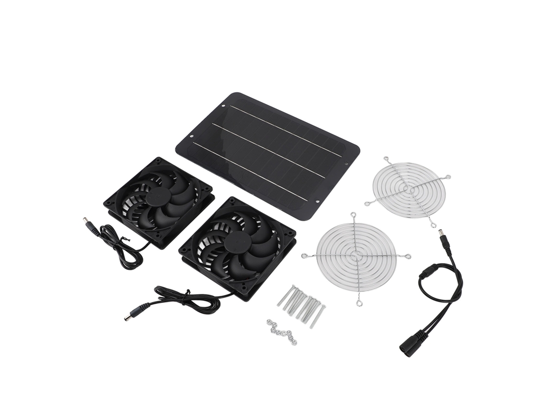 Ventilador Solar Profissional 7w 12v Estufa Galinheiro Garagem