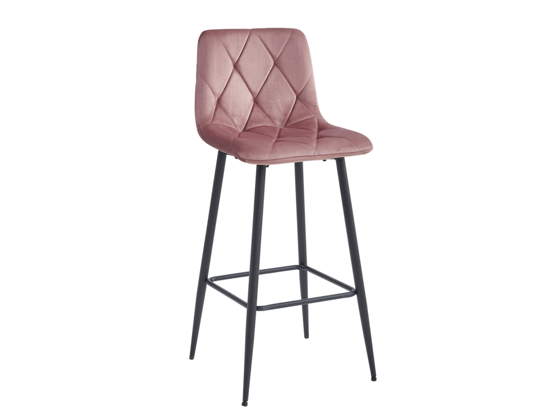 Banco Nado Veludo Rosa Escuro / Pernas Pretas X 1 Leobert