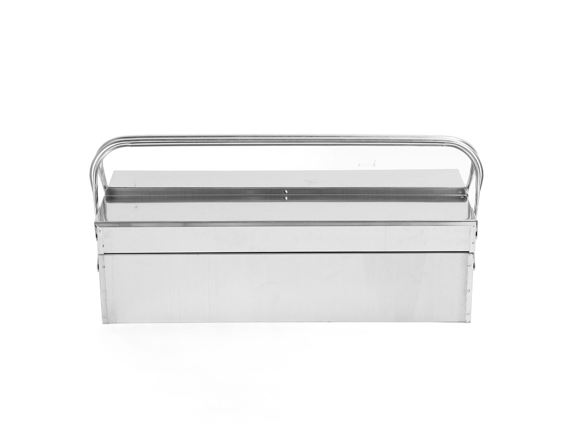 Caixa de ferramentas cantilever (2 níveis, 3 bandejas, aço inoxidável)