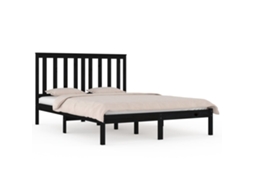Bed Frame, Bed Frames Vidaxl Preto Madeira De Pinho (200 X 200 Cm)