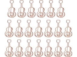 Clipes luminosos em formato de guitarra para organização divertida, 20 clipes luminosos na cor rosa Tom para organizar ou